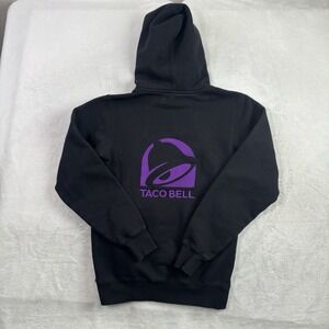 Taco Bell Black Pullover Long Sleeve Fleece Heavy Hoodie Men's XS